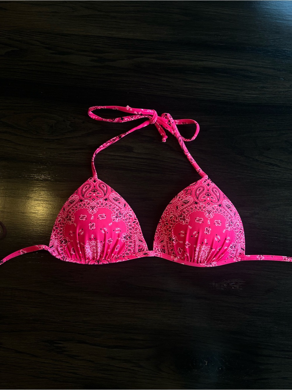 Ardene Hot Pink Bandana Triangle Bikini Top